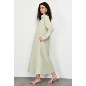 Trendyol Light Khaki Plain Woven Shirt Dress