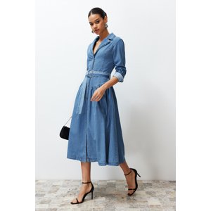 Trendyol Light Blue Denim Maxi Dress