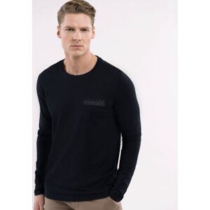 Volcano Man's Long Sleeve T-Shirt L-Mono Navy Blue