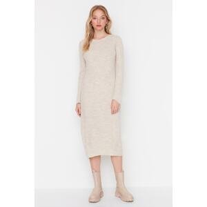 Trendyol Beige Slit Detailed Knitwear Dress