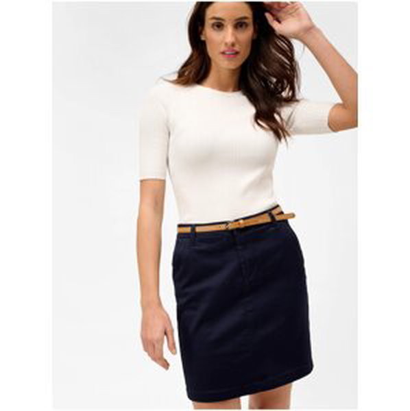 Dark blue short skirt with ORSAY belt - Women