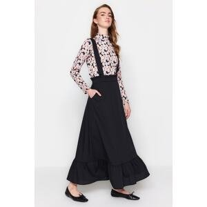 Trendyol Black Pleated Skirt With Straps, Woven Gilet Dress
