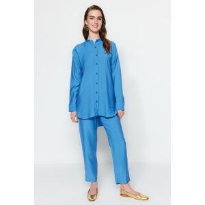 Trendyol Blue Woven Aerobin Shirt-Pants Suit
