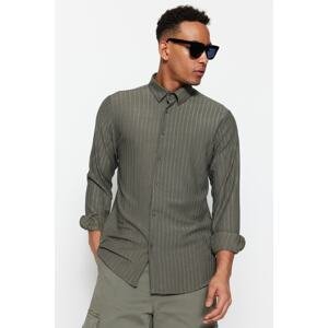Trendyol Khaki Slim Fit Knitted Long Sleeve Shirt