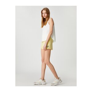 Koton Mini Sports Shorts with Embroidery Detail and Tie Waist