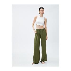 Koton Comfortable Trousers Wide Leg Tie Waist