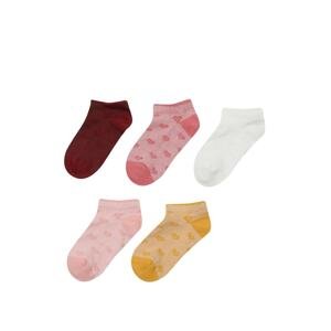 Polaris Mini Heart 5-pack Ptk-g 3fx Multicolored Girls' 5-pack Booties Socks