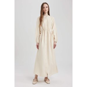 DEFACTO Relax Fit Low Shoulder Long Sleeve Dress