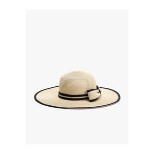 Koton Straw Hat Sombrero with Ribbon Detailed Piping