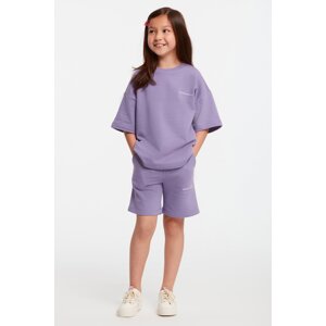 GRIMELANGE Bush Girl's Crew Neck Purple Tracksuit Set