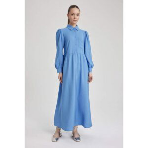 DEFACTO Shirt Collar Long Sleeve Dress