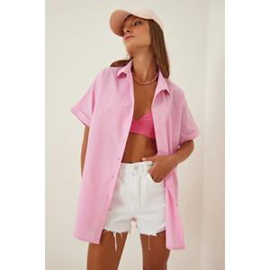 Bigdart 20120 Oversize Short Sleeve Shirt - Pink