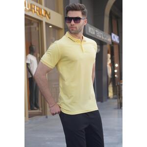 Madmext Yellow Polo-Collar Men's T-Shirt 6113