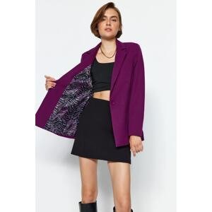 Trendyol Dark Purple Regular Lining Detailed Woven Blazer Jacket