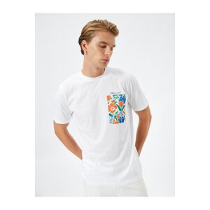 Koton Back Printed T-Shirt Crew Neck Short Sleeve Cotton