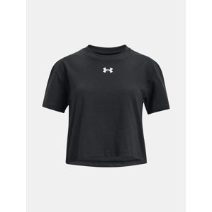 Čierne dievčenské crop top tričko Under Armour Sportstyle