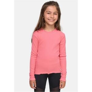 Girls' pale pink with short ribs and long sleeves