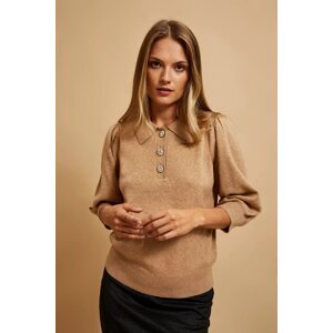 Sweater with decorative buttons