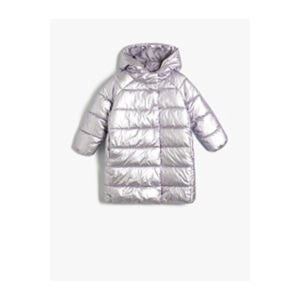 Koton Long Puffer Coat Hooded Padded Zipper With Pocket