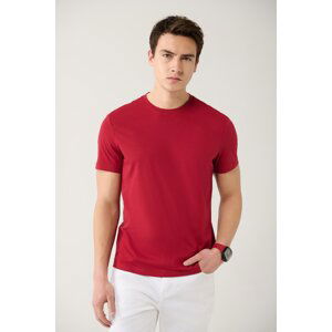 Avva Men's Burgundy 100% Cotton Breathable Crew Neck Regular Fit T-shirt