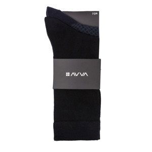 Avva Men's Black Patterned 2-Pack Socks