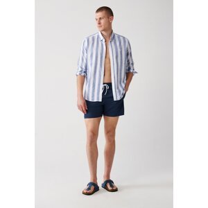 Avva Men's Indigo Quick-Drying Printed Swimwear in a Standard Size Marine Shorts