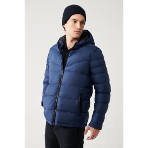 Avva Men's Indigo Down Jacket Water Repellent Windproof Quilted Hooded Comfort Fit