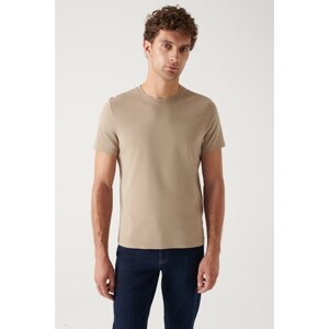 Avva Men's Mink 100% Cotton Breathable Crew Neck Standard Fit Regular Cut T-shirt