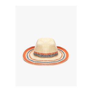 Koton Straw Hat Fedora Multicolored Rope Detailed
