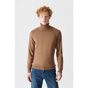 Avva Kamel Unisex Knitwear Sweater Full Turtleneck Non Pilling Regular Fit