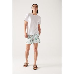 Avva Men's Aqua Green Printed Sea Shorts