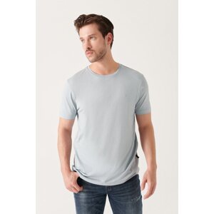 Avva Men's Gray Ultrasoft Crew Neck Plain Standard Fit Regular Fit Modal T-shirt