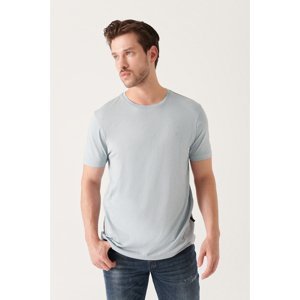 Avva Men's Gray Ultrasoft Crew Neck Plain Regular Fit Modal T-shirt