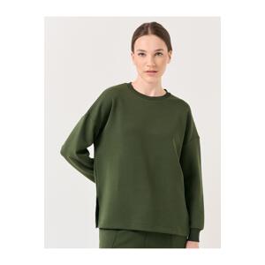 Jimmy Key Khaki Crew Neck Long Sleeve Oversize Sweatshirt