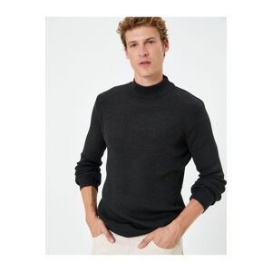 Koton Basic Sweater Knitwear Half Turtleneck Textured Long Sleeve