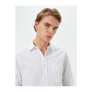 Koton Slim Fit Shirt Pocket Detailed Classic Collar Buttoned Long Sleeve