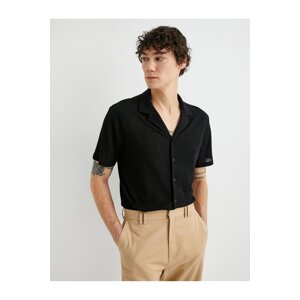 Koton Summer Shirt Turndown Collar Short Sleeve Buttoned