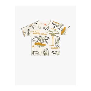 Koton T-Shirt Safari Themed Short Sleeve Cotton