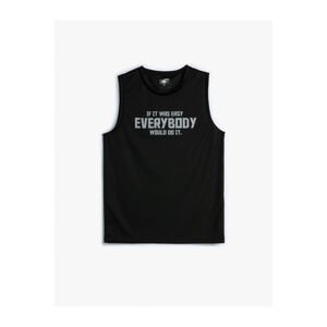 Koton Athletic Tank Top Relaxed Fit Slogan Printed Crew Neck