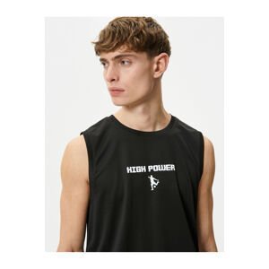 Koton Sports Vest Motto Printed Sleeveless Crew Neck