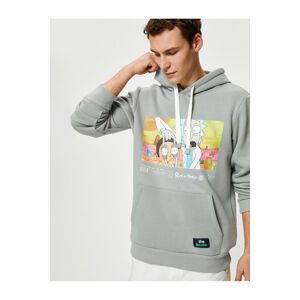 Koton Rick and Morty Hoodie Kangaroo Pocket Licensed Printed