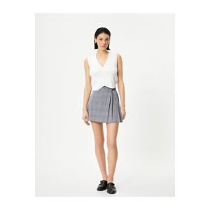 Koton Pleated Mini Skirt Buttoned Normal Waist