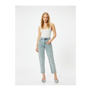 Koton Mom Jeans Short Skinny Leg Slit Detailed Pocket - Mom Jean