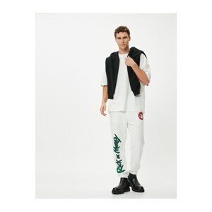 Koton Rick and Morty Sweatpants Licensed Printed Laced Waist