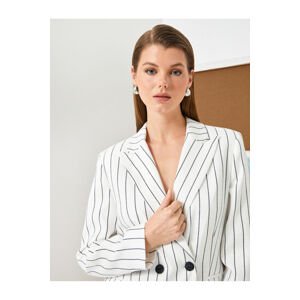 Koton Double Breasted Blazer Jacket Buttoned Covered Pocket