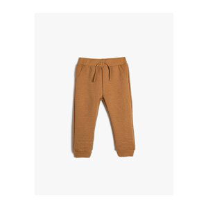 Koton Basic Sweatpants Textured Cotton Tie Waist