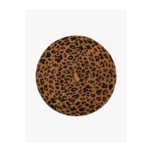Koton Wool Painter's Hat Soft Textured Leopard Pattern