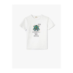 Koton Printed T-Shirt Crew Neck Short Sleeve Cotton