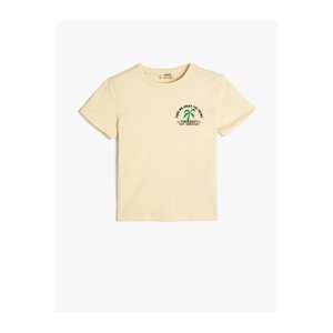 Koton Short Sleeve T-Shirt, Crew Neck Print Detailed Cotton.