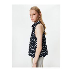 Koton Polka Dot Blouse Halter Neck Kerchief Viscose